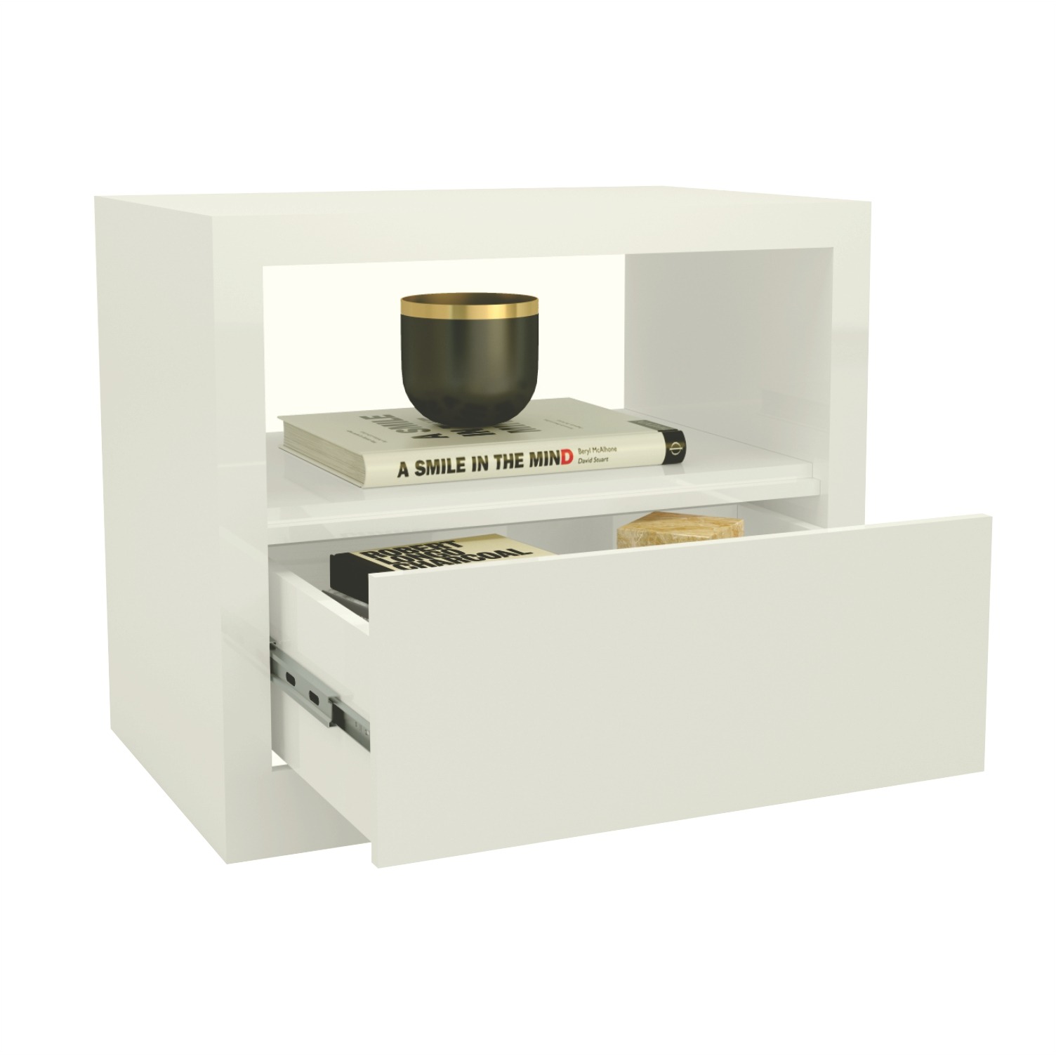 Velador Tw140 1 Cajon Off White 2