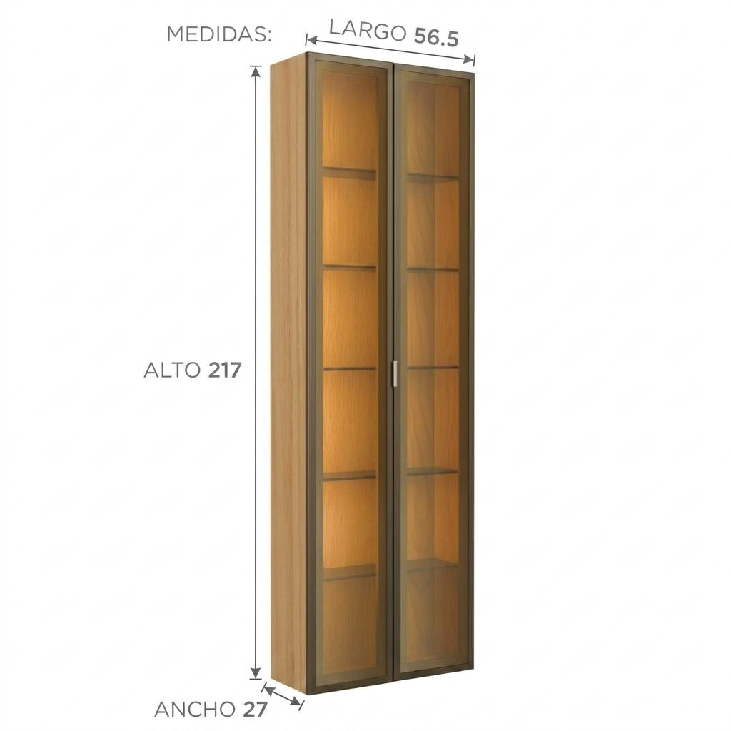 Modulo Vitrina Neon Float 2 Puertas Carvalo 3