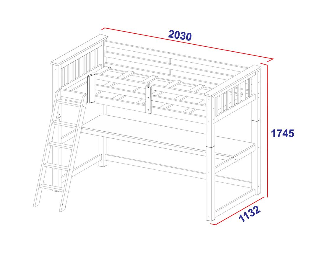 Cama Boston 1.5 P Loft Azul 100% Madera 7