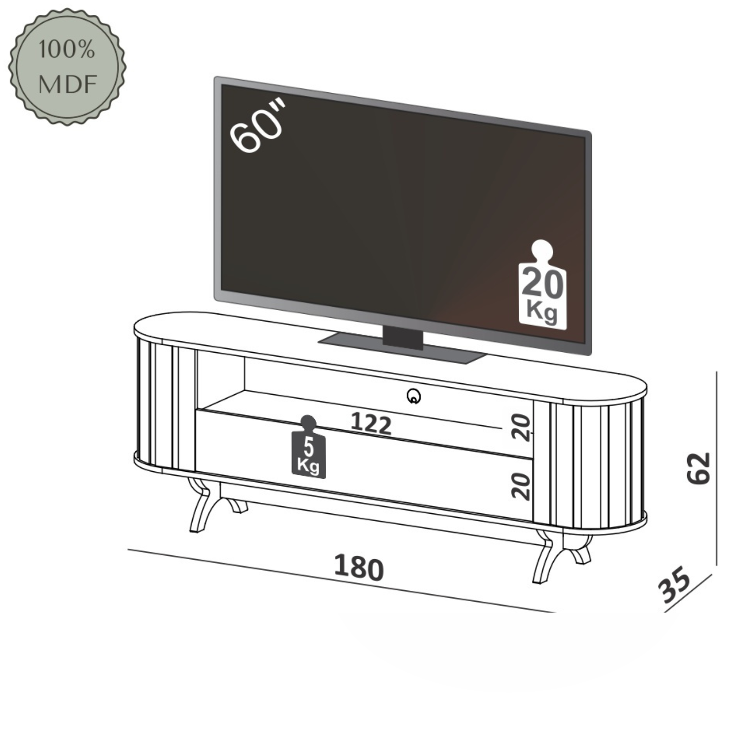 Rack Curvo 1.8 TB300 Off White 5