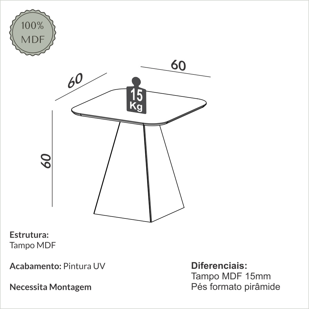 Mesa Lateral Alta TB636 Carvalho  4