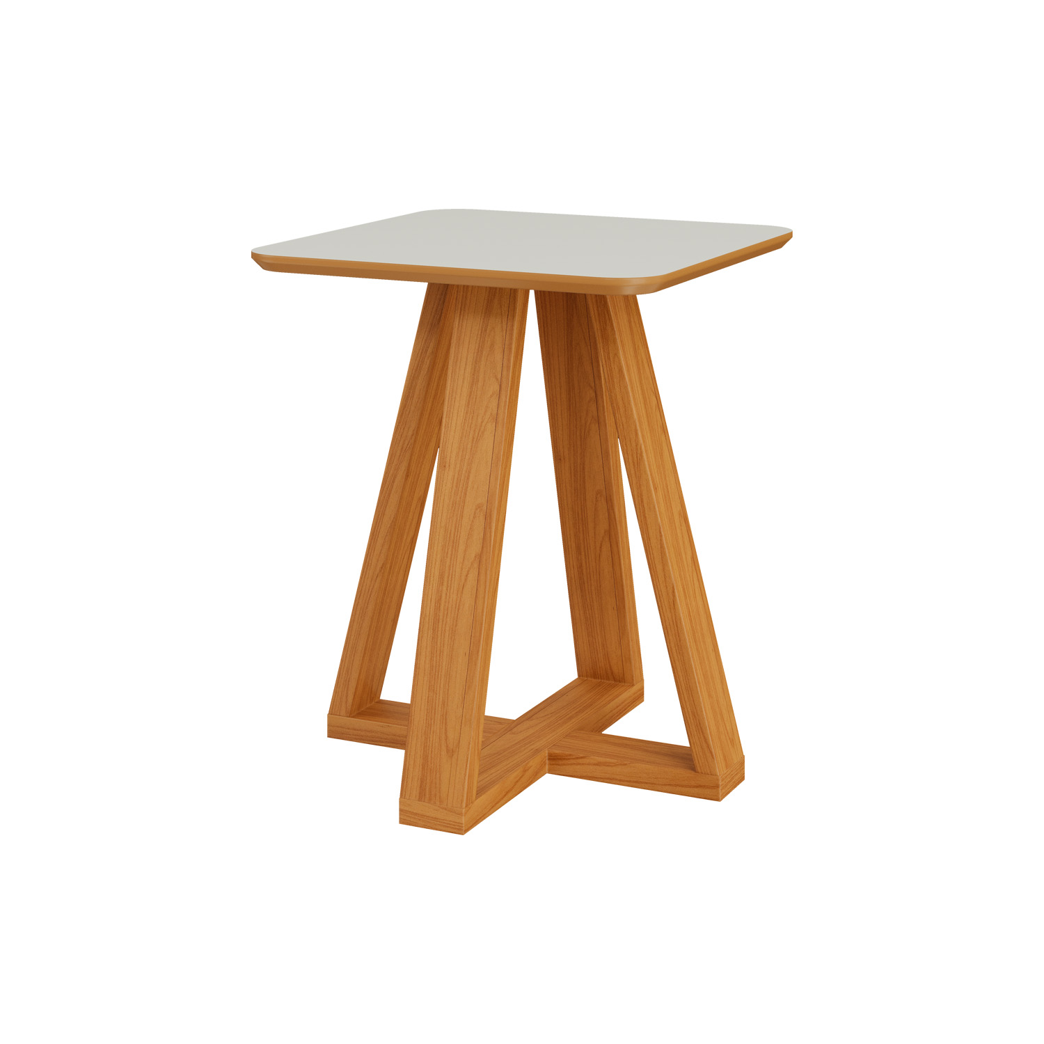 Mesa Lateral TB630 Off White Castaño 2