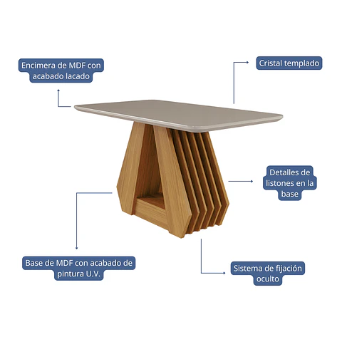 Co﻿medor Agata 1.3 + 4S Fernanda Nude- LIQUIDACION 