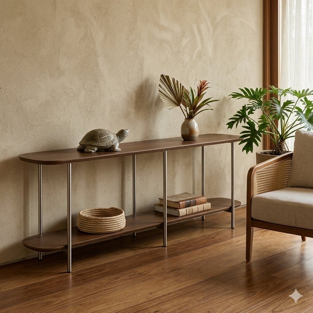 Mesa Sofa Lux 180cm Champan Canela 1