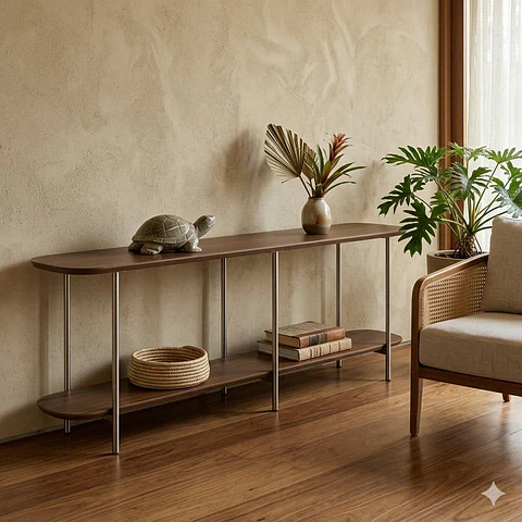 Mesa Sofa Lux 180cm Champan Canela