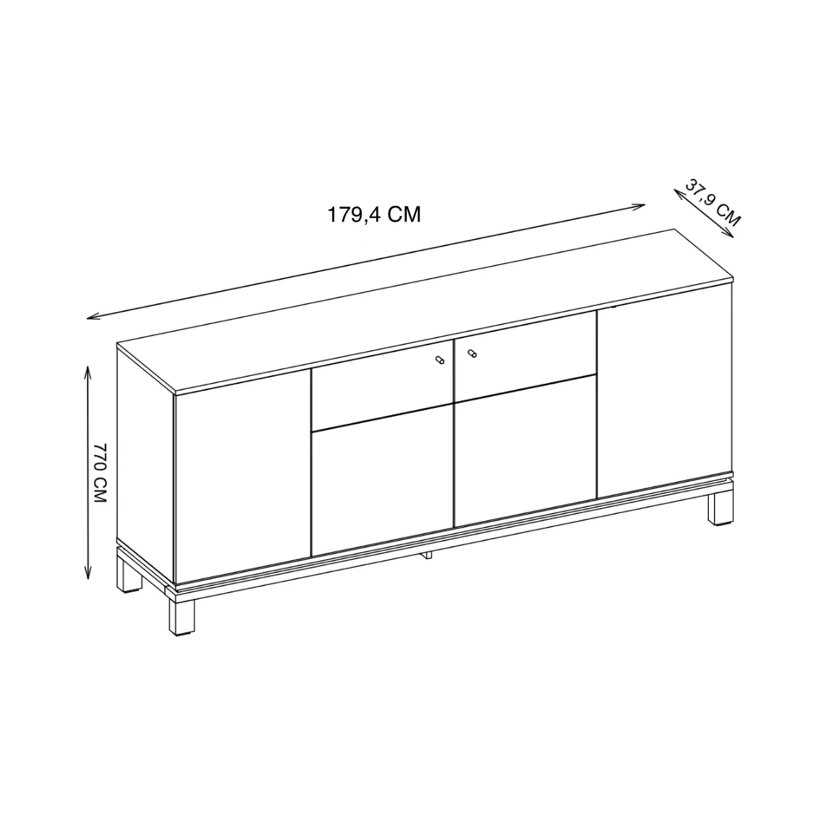 Buffet Mondrian 1.8 Gris Castaño 6