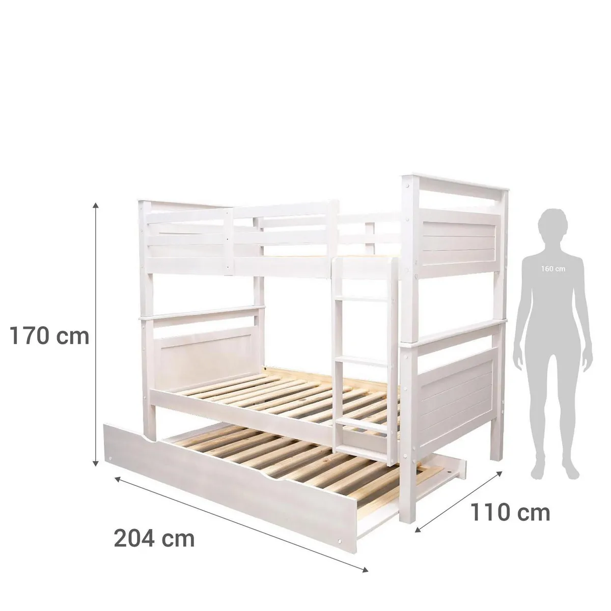 Camarote Nirvana 1.5 P + Cama Auxiliar 100% Madera Desmontable 12