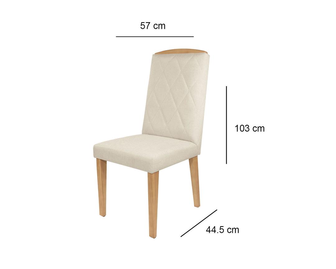 Comedor 1.2 Mara Off White 4 sillas Daisy 12