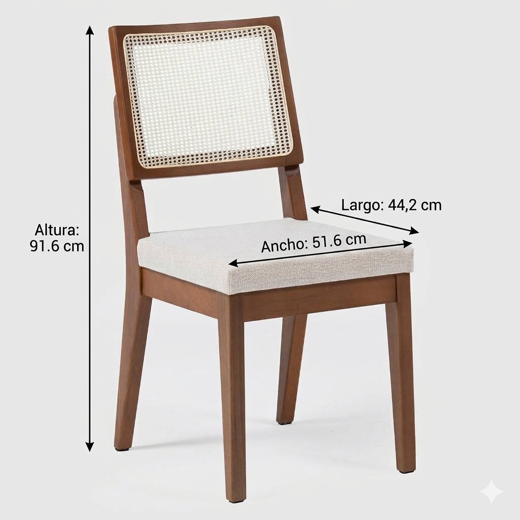 Comedor 1.35 Addar + 4 Sillas Saga Ratan ts L02 8