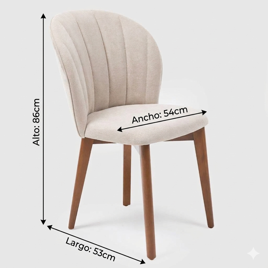 Comedor Addar 1.6 Ow + 6 Sillas Alba Natural Soft Palha 9