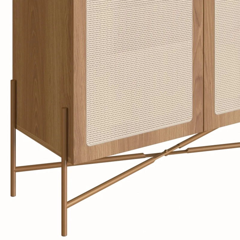 Bar 28928 Oslo Ratan Natural Pata Metalica 3