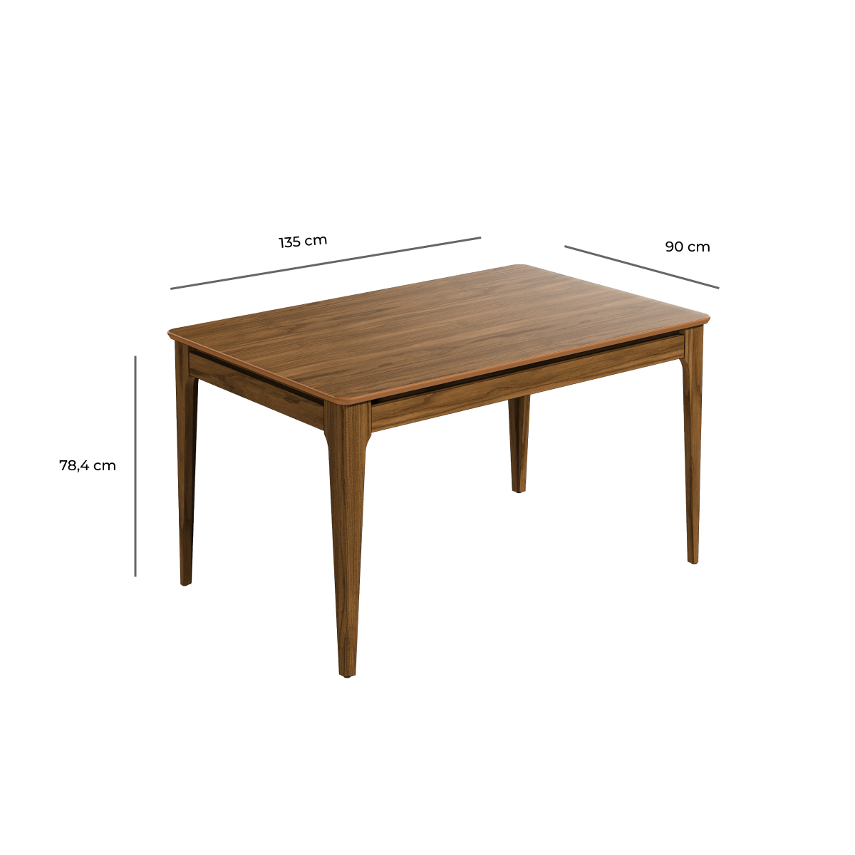 Comedor Addar 1.35 Canela + 4 Sillas Drop Gris l35 5