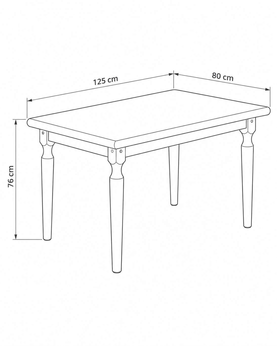 Comedor Marfil 125cm+6 Sillas 133-260 Miel 4