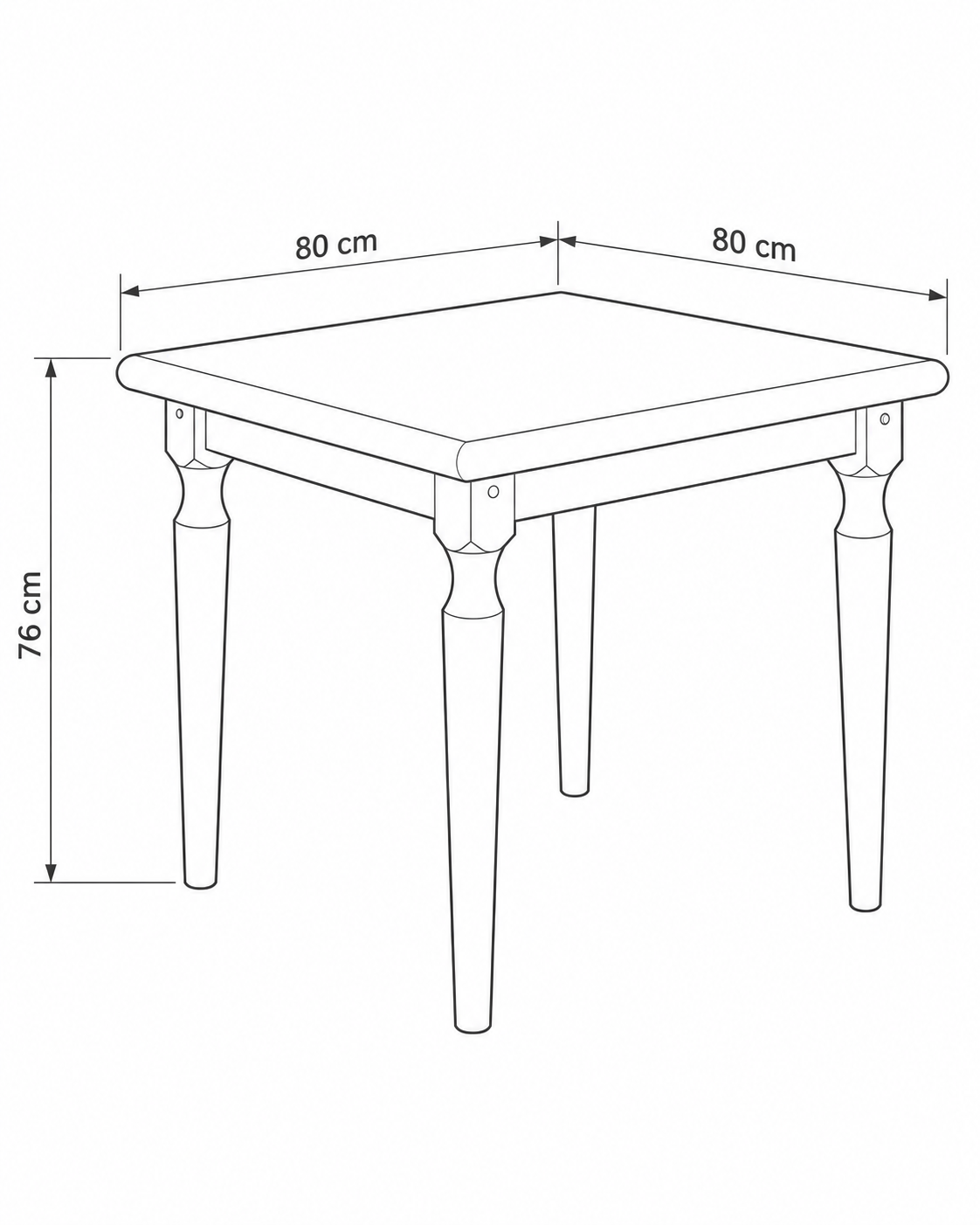 Comedor Coral 80cm+4 Sillas 135-260 Miel 7