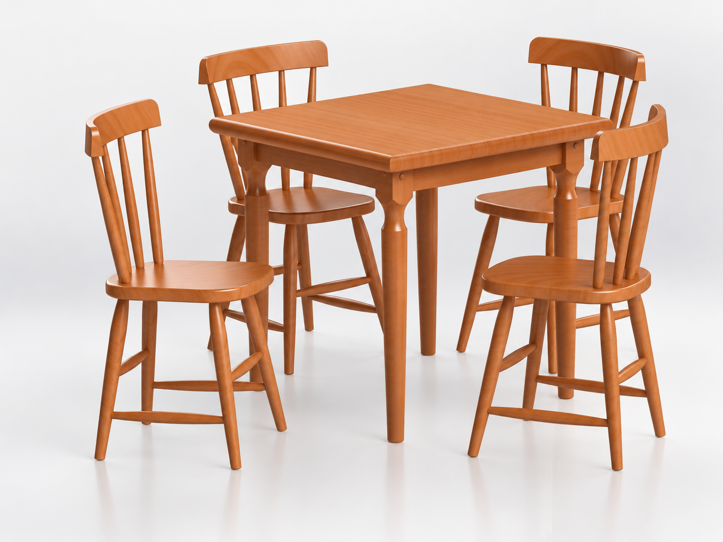 Comedor Coral 80cm+4 Sillas 135-260 Miel 2