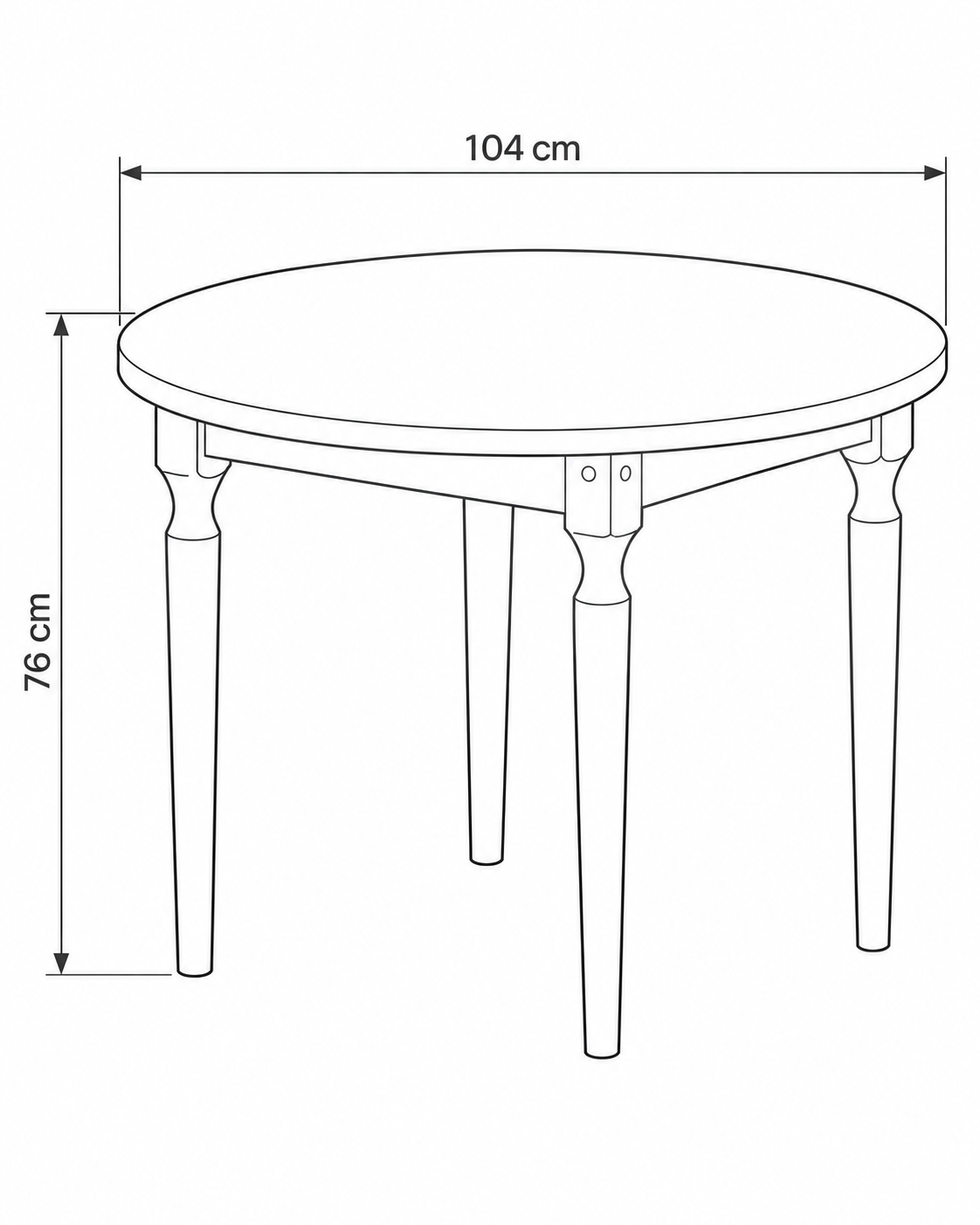 Comedor Perla 136 Redondo + 4 Sillas 136-260 Miel 5