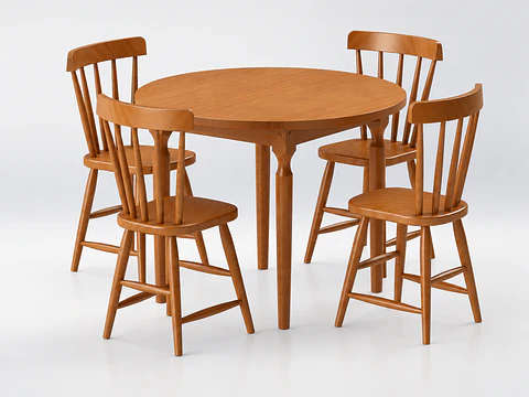 Comedor Perla 136 Redondo + 4 Sillas 136-260 Miel