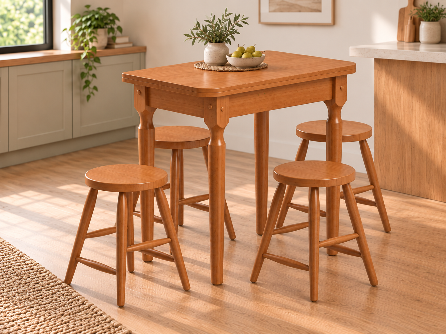 Comedor Ambar Plegable + 4 Banquetas 230-3210 Miel 3