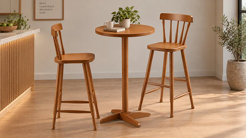 Mesa de Bar Carey + 2 Banqueta Carey 190-180 Miel