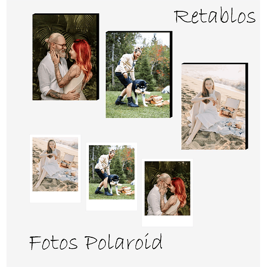 20 Fotos Tipo Polaroid + 3 Retablos 10x15 cm