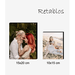 20 Fotos 10x15 cm + 1 Retablo 15x20 cm + 1 Retablo 10x15 cm