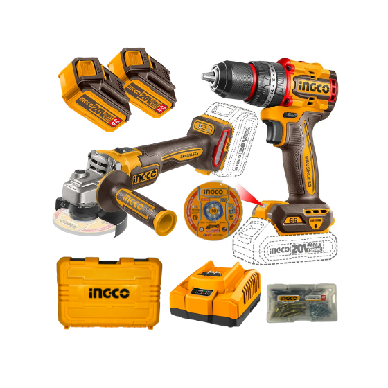 SET TALADRO IMPACTO Y ATORNILLADOR + ESMERIL  1