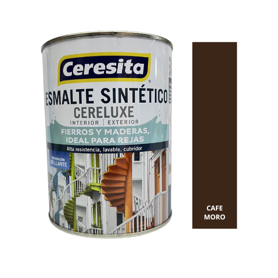 ESMALTE SINTETICO CERELUXE 1/4.GL - CAFE MORO 1