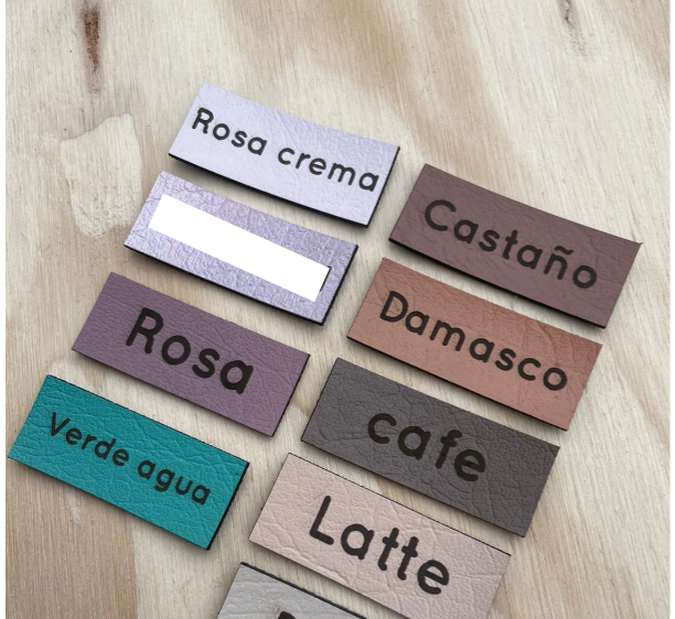 Etiquetas Ecocuero rectangulares 2