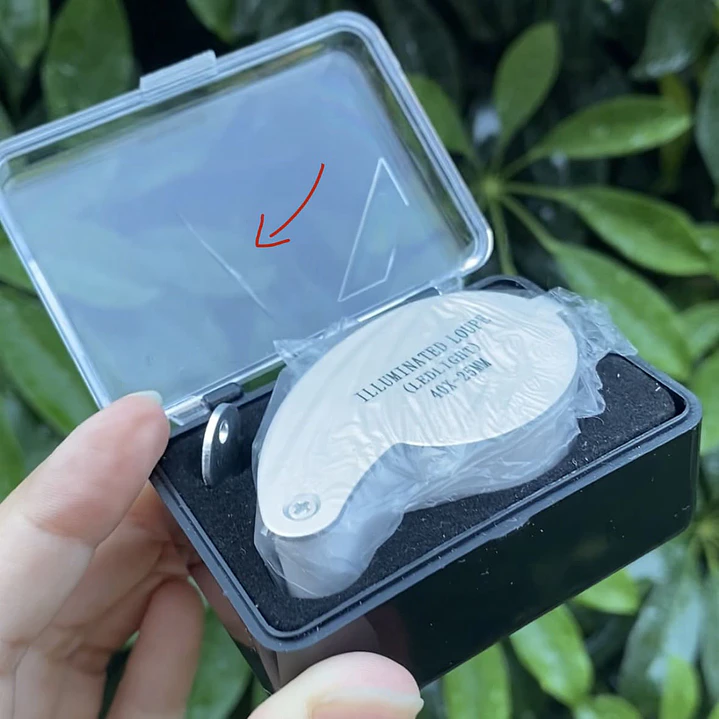 Lupa geológica Led 40x 25mm - Blanco CON DETALLES 3