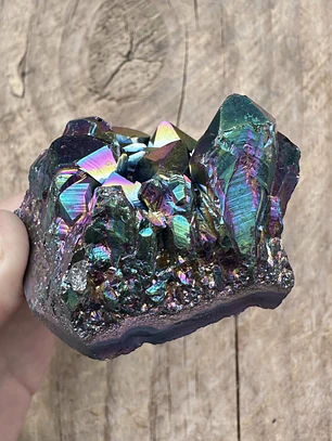 Cuarzo Titanio Aura cluster #21