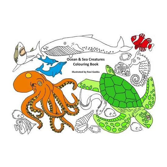 Livro p/ Colorir Criaturas Oceano