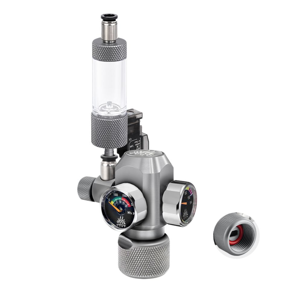 Regulador CO2 c/ val. solenoide e conta bolhas 1