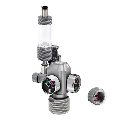 Regulador CO2 c/ val. solenoide e conta bolhas