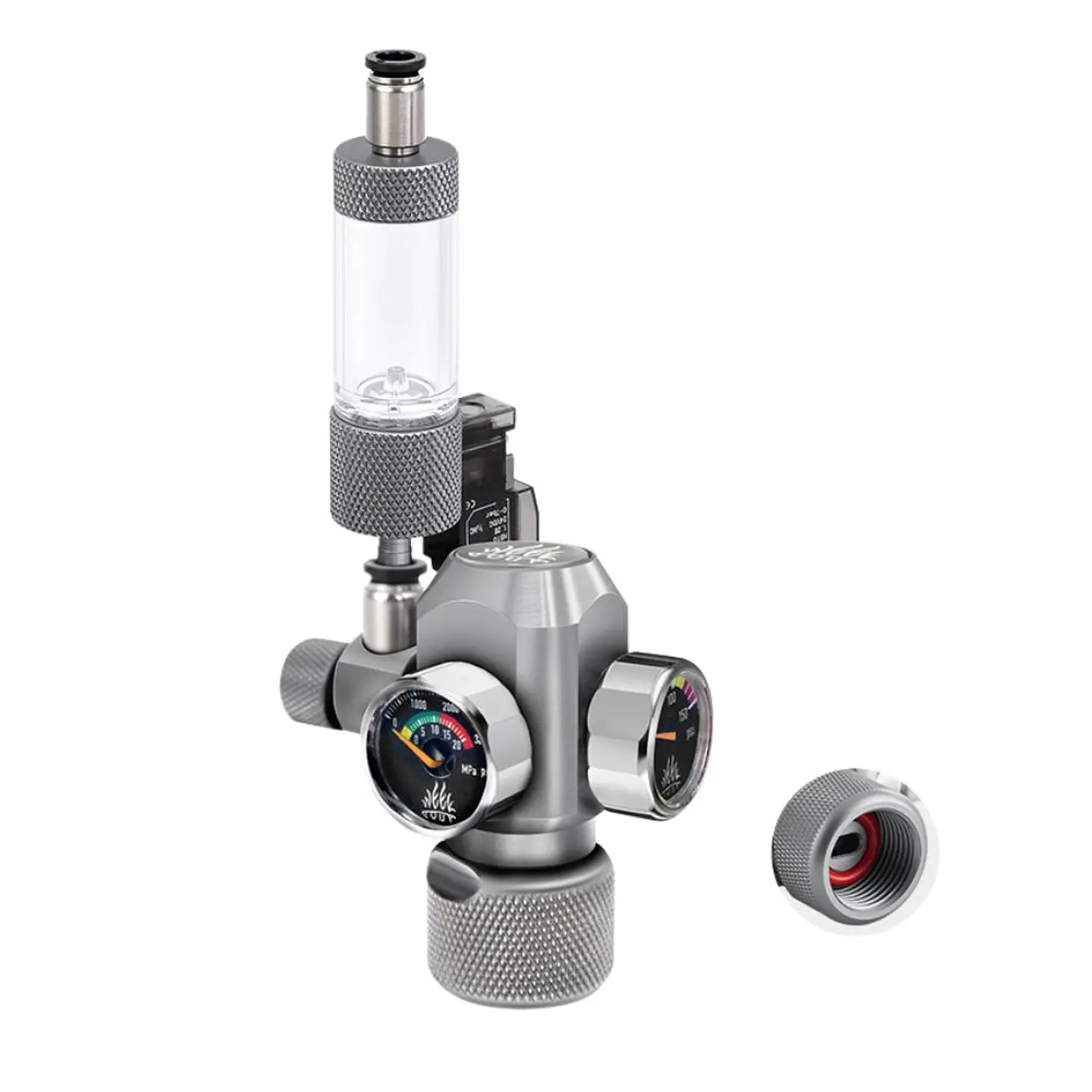 Regulador CO2 c/ val. solenoide e conta bolhas 1