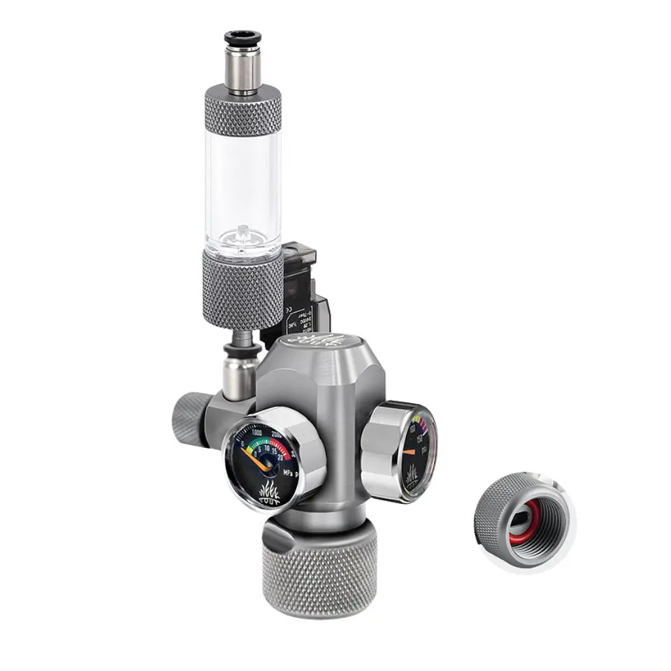 Regulador CO2 c/ val. solenoide e conta bolhas 1