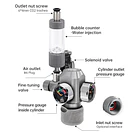 Regulador CO2 c/ val. solenoide e conta bolhas 2