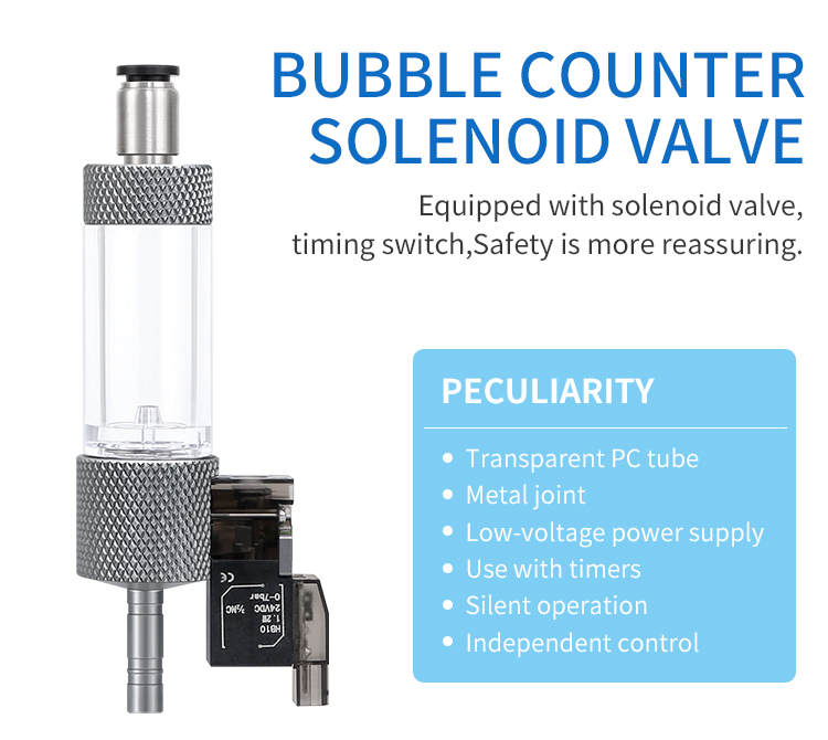 Regulador CO2 c/ val. solenoide e conta bolhas 7