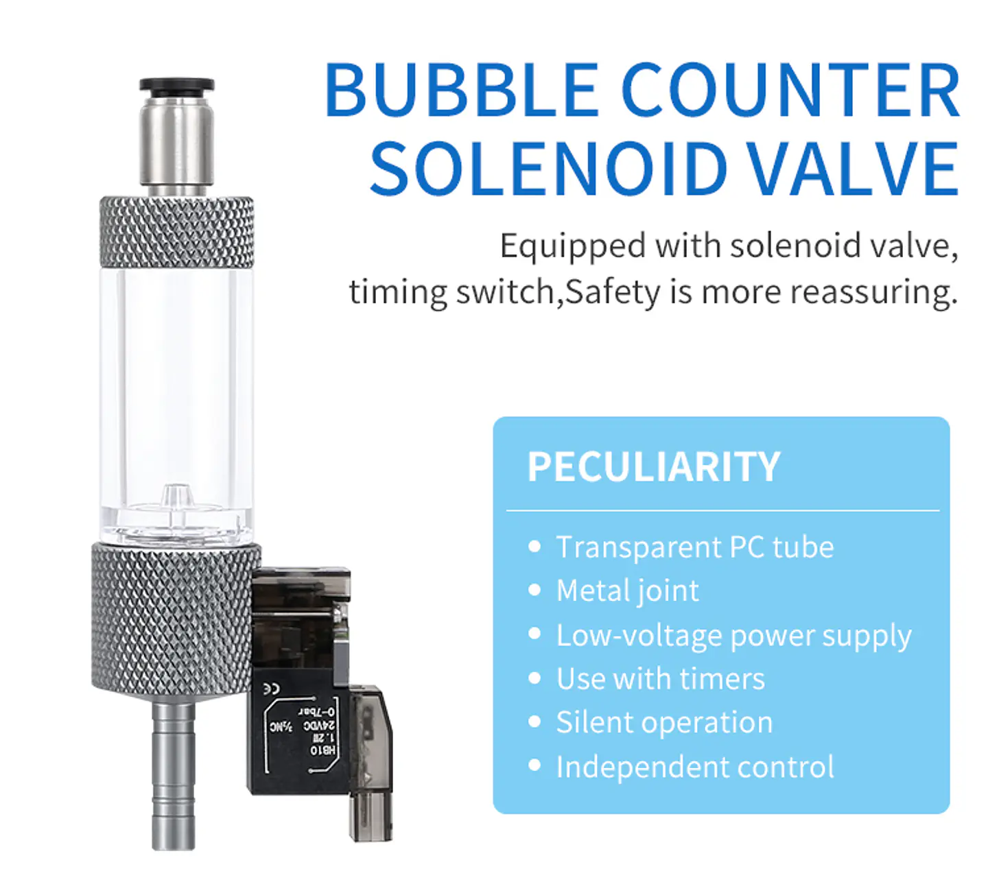 Regulador CO2 c/ val. solenoide e conta bolhas 7