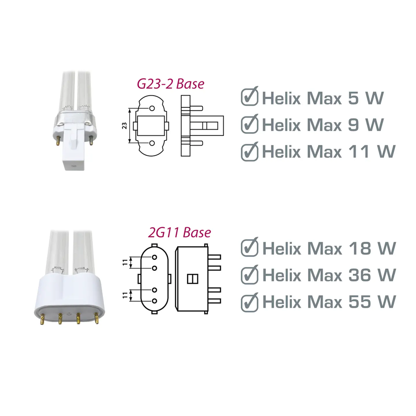 Lampada UVC-MAX para Helix Max 2.0 8