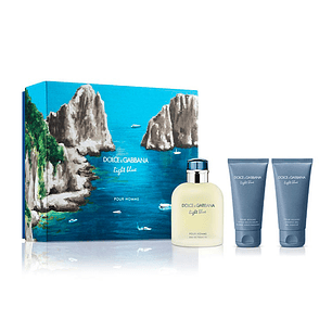 DOLCE GABBANA LIGHT BLUE MEN EDT 125ML + 50ML SG + 50ML ASG