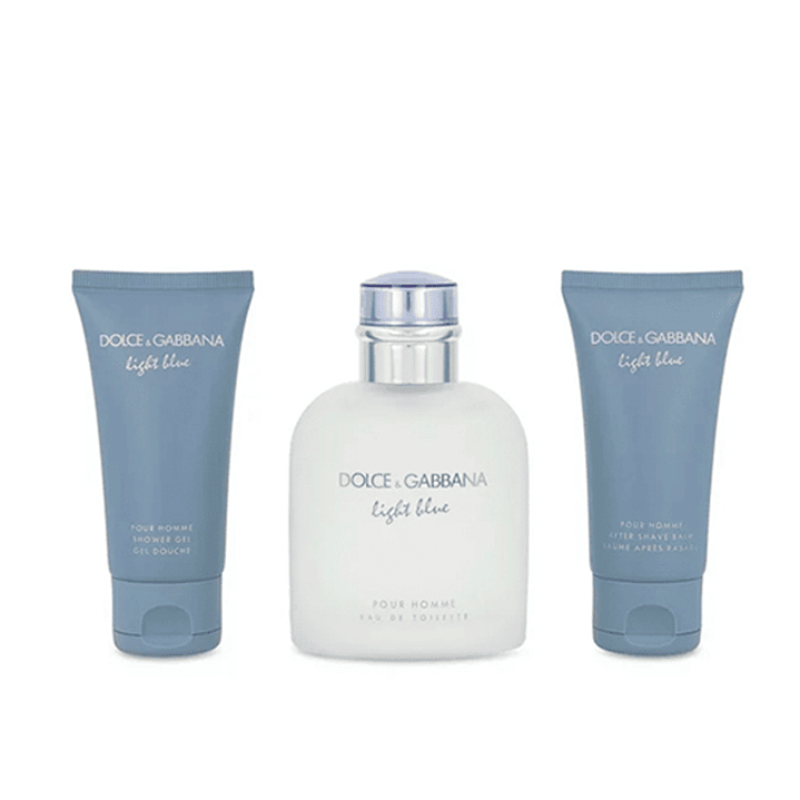 DOLCE GABBANA LIGHT BLUE MEN EDT 125ML + 50ML SG + 50ML ASG 2