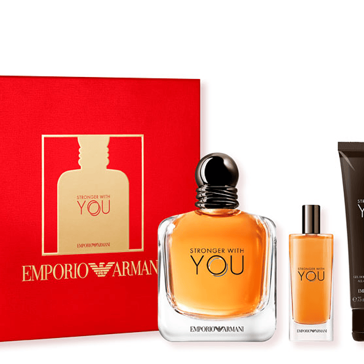 EMPORIO ARMANI STRONGER WITH YOU MEN EDT 100ML + 15 ML + SG 75ML SET 2