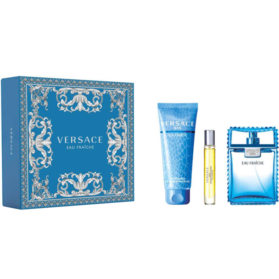 VERSACE EAU FRAICHE MEN EDT 100ML + 10ML + SG 2
