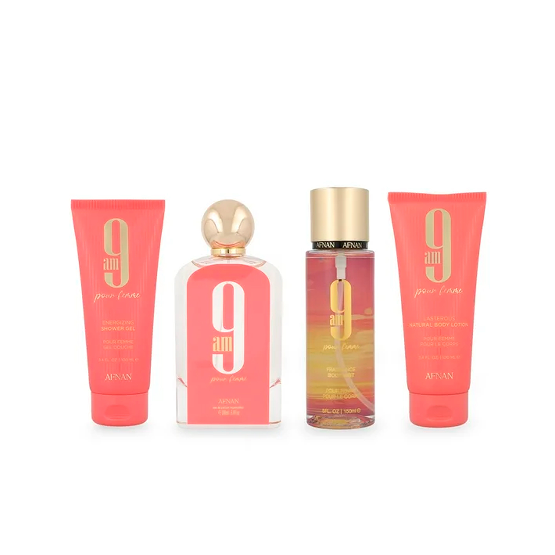 AFNAN 9AM POUR FEMME EDP 100ML + SG 100ML + BL 100ML + 150ML 1