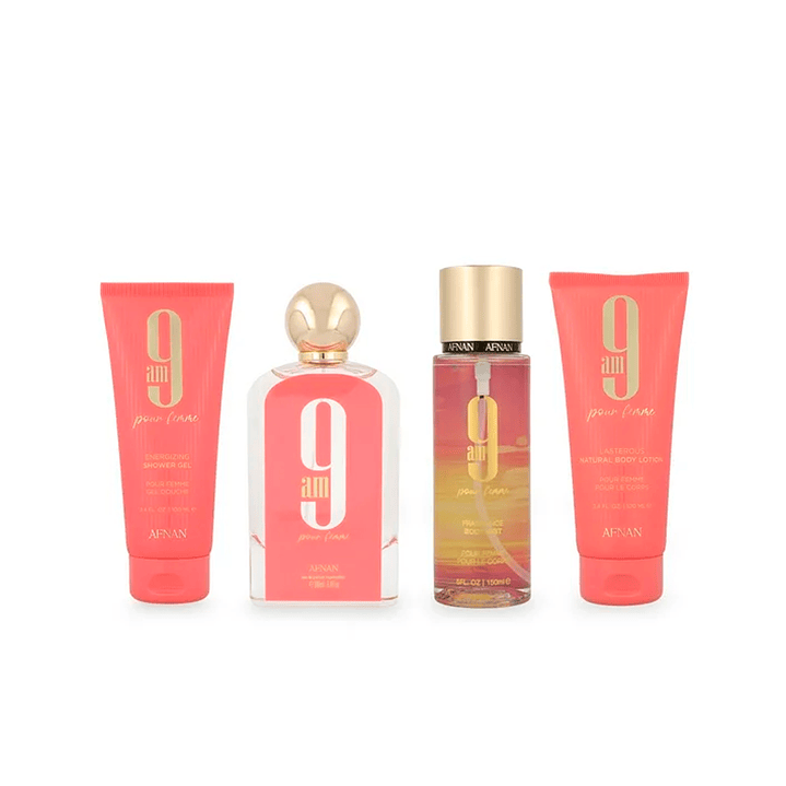 AFNAN 9AM POUR FEMME EDP 100ML + SG 100ML + BL 100ML + 150ML 1