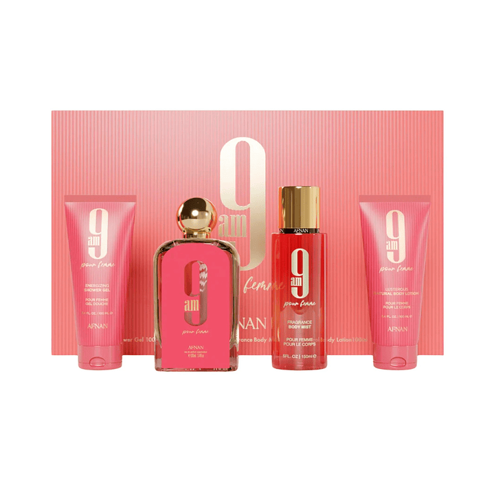 AFNAN 9AM POUR FEMME EDP 100ML + SG 100ML + BL 100ML + 150ML 2