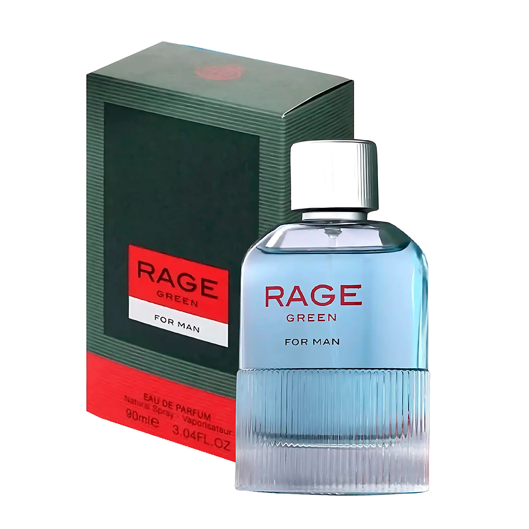 FRAGANCE WORLD RAGE GREEN FOR MAN EDP 90ML  2