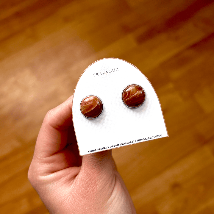 Aros de 12mm de acero inoxidable hipoalergénico y piedras de resina 1