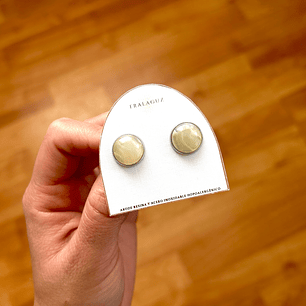 Aros de 12mm de acero inoxidable hipoalergénico y piedras de resina