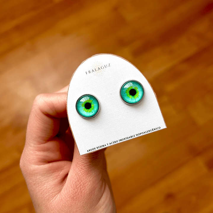 Aros de 12mm de acero inoxidable hipoalergénico y piedras de resina 1